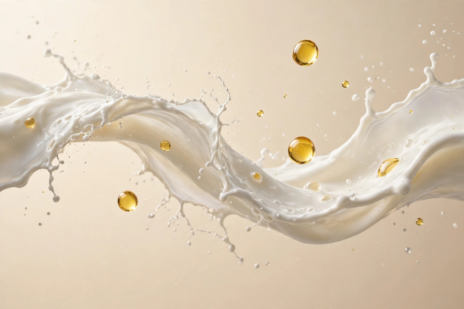 Offerings Milk splash with golden nutrient droplets